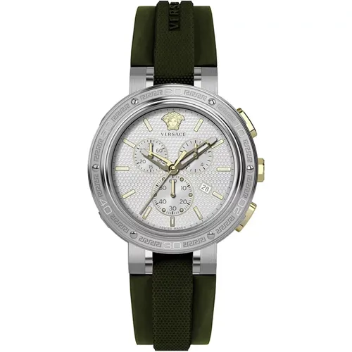 Herren Chronograph Uhr mit Silikonband - Versace - Modalova