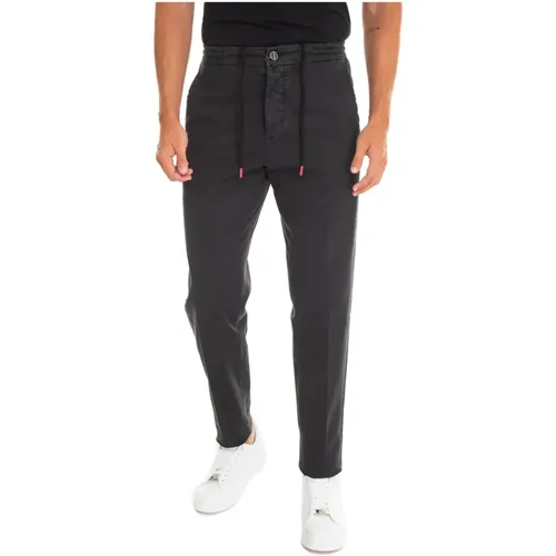 Chinos, male, , Size: W33 Steel Button Jogger Trousers - Kiton - Modalova