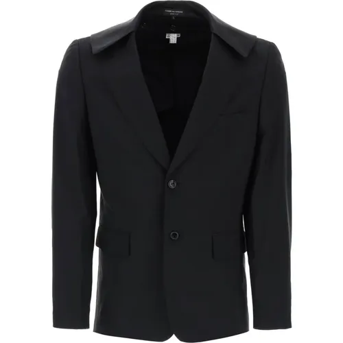 Blazers, male, , Size: M Comme des garcons plus satin collar blazer with eight - Comme des Garçons - Modalova