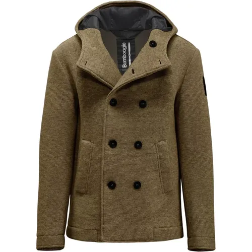 Hooded Boiled Wool Coat , male, Sizes: 2XL, XL, M, S - BomBoogie - Modalova