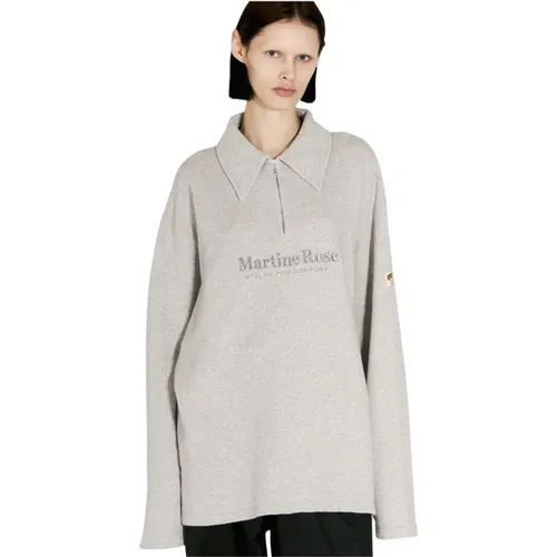 Bestickter Zip-Up Polo Sweatshirt , Damen, Größe: M - Martine Rose - Modalova