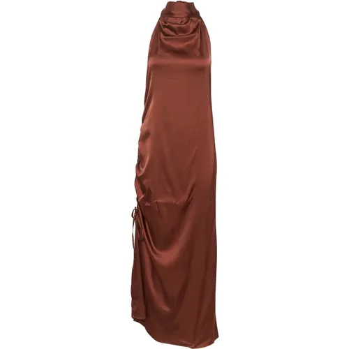 Desert Maxi Dress with High Neck and Draped Effects , female, Sizes: XL, XS, S, M, L - Gestuz - Modalova