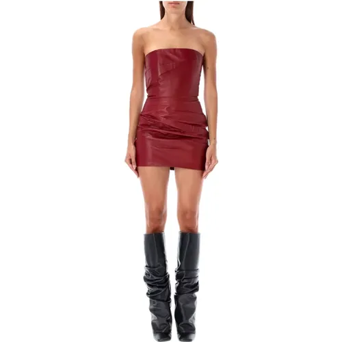 Leather Bustier Mini Dress , female, Sizes: S - The Attico - Modalova
