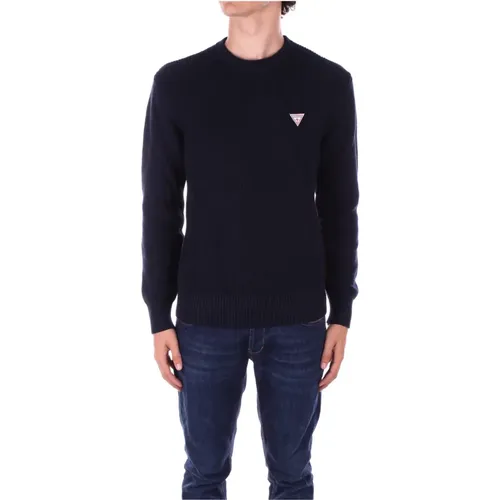 Blauer Logo Pullover Strick Details - Guess - Modalova