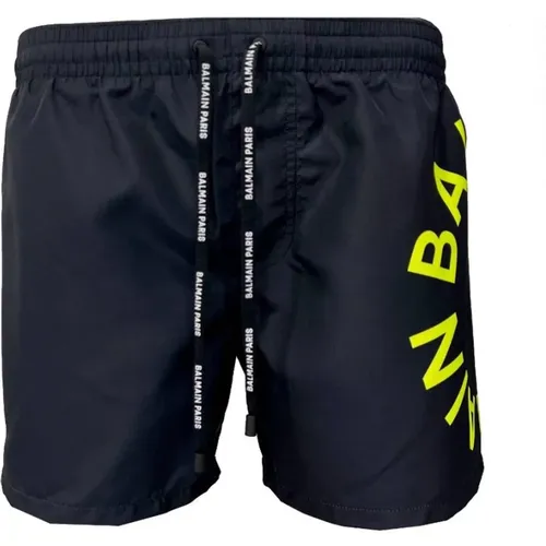 Mens Short Swimwear with Paris Logo , male, Sizes: 2XL - Balmain - Modalova