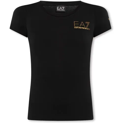 T-shirt with logo , female, Sizes: M, XS, L, S - Emporio Armani EA7 - Modalova