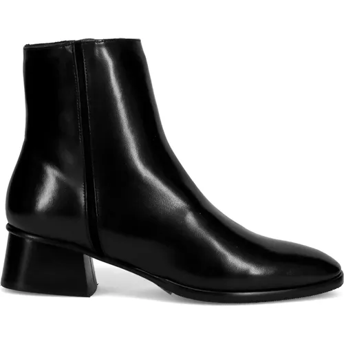 Elegante Italienische Lederstiefeletten , Damen, Größe: 37 EU - Lorenzo Masiero - Modalova