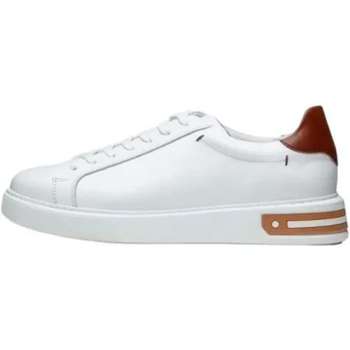 Weiße Ledersneaker Minimalistisches Design , Herren, Größe: 44 EU - Poche Paris - Modalova