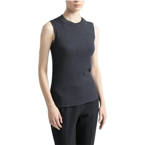 Stretch-Mikroripp-Jersey-Top , Damen, Größe: 2XL - PESERICO - Modalova