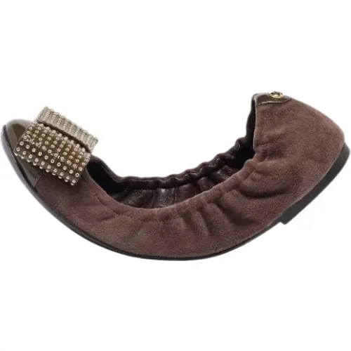 Pre-owned Flats, female, , Size: 8 1/2 US Pre-owned Suede flats - Louis Vuitton Vintage - Modalova