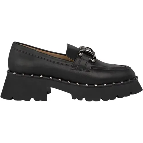 Platform loafer with studs , female, Sizes: 7 UK, 5 UK, 9 UK, 8 UK, 6 UK, 4 UK, 3 UK - Alma en Pena - Modalova