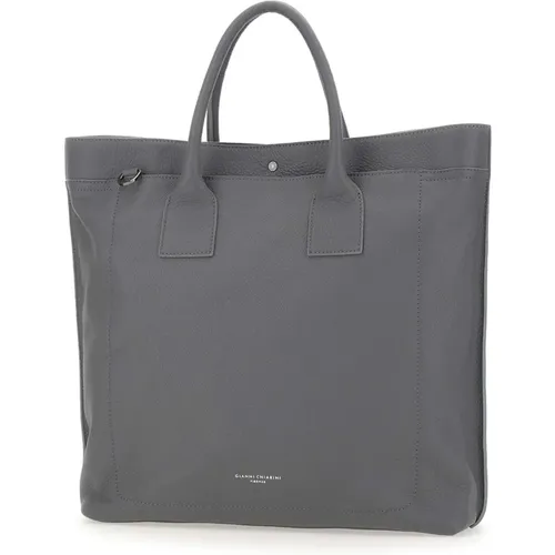 Tote Bags, male, , Size: ONE SIZE Grey Shoulder Bag - Gianni Chiarini - Modalova