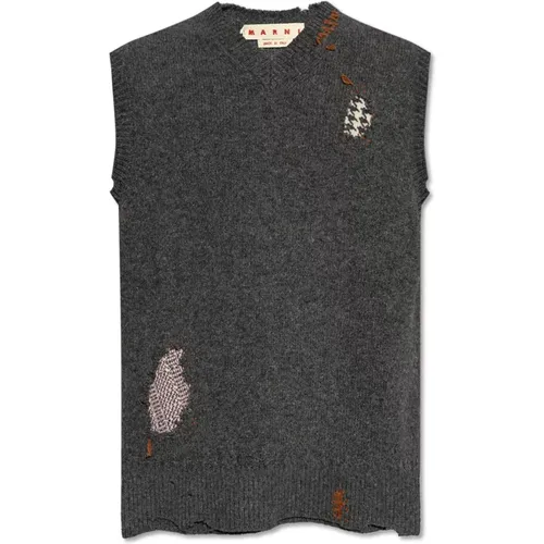 Sleeveless Knitwear, male, , Size: M Vintage effect vest - Marni - Modalova