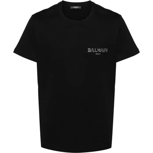 Vintage Logo T-Shirt Classic Fit , Herren, Größe: S - Balmain - Modalova