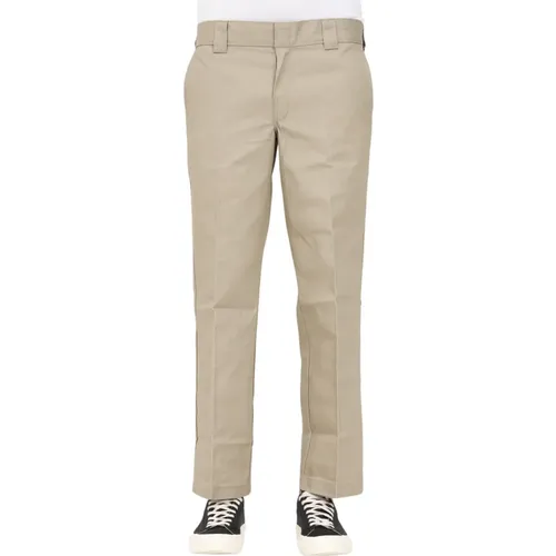 Straight Trousers, male, , Size: W29 Beige Casual Trousers, Slim Fit, Straight Cut - Dickies - Modalova