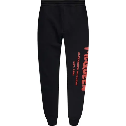 Sweatpants, male, , Size: M Sporty Print Trousers - alexander mcqueen - Modalova