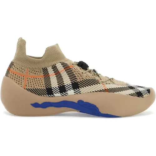 Checkered Knit Neptune Sneakers , female, Sizes: 5 UK, 3 UK, 6 UK - Burberry - Modalova