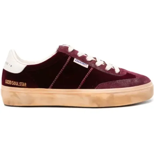 Bordeaux Velvet Sneakers Soul-Star Model , Damen, Größe: 37 EU - Golden Goose - Modalova