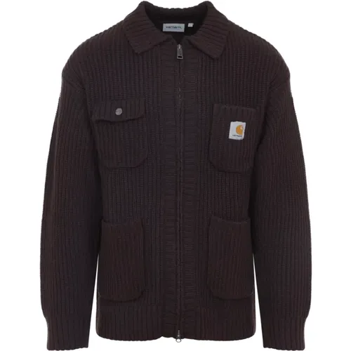 Cardigans, male, , Size: L Chore Knit Jacket - Carhartt WIP - Modalova