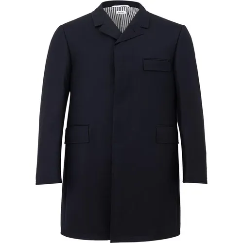 Single-Breasted Coats, male, , Size: L Wool Jacket - Thom Browne - Modalova