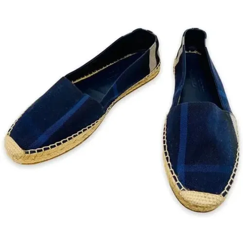 Pre-owned Flats, female, , Size: 10 US Pre-ownedRaffiaespadrilles - Burberry Vintage - Modalova