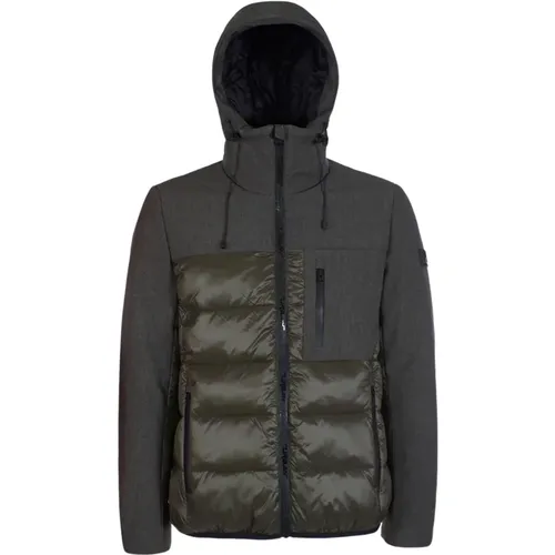 Quilted Hooded Jacket , male, Sizes: S, L, M - YES ZEE - Modalova
