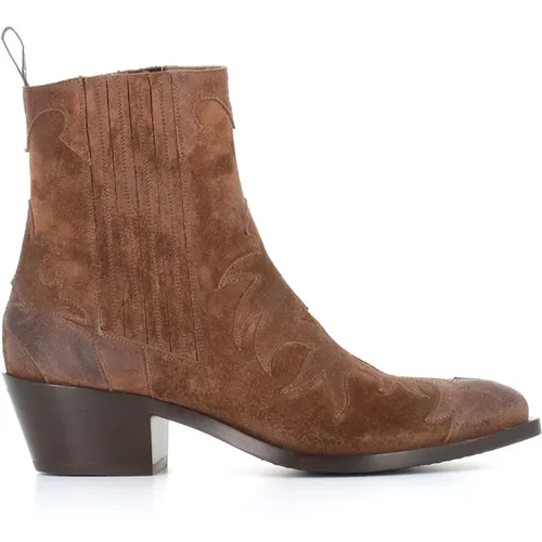 Texano Boots in Suede Leather , female, Sizes: 4 1/2 UK, 5 1/2 UK - Sartore - Modalova