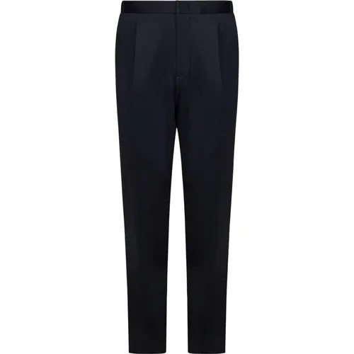 Midnight Wool Blend Tailored Trousers , male, Sizes: S, L, XL, M - Emporio Armani - Modalova