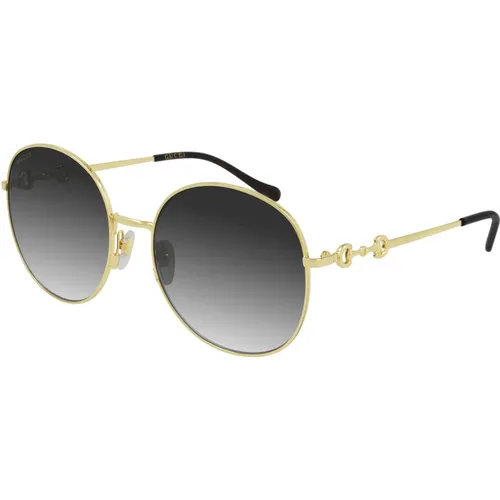 Gold/Grey Shaded Sunglasses , female, Sizes: 59 MM - Gucci - Modalova