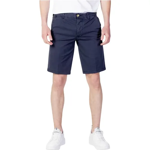 Blaue Baumwollshorts mit Reißverschluss - Blauer - Modalova