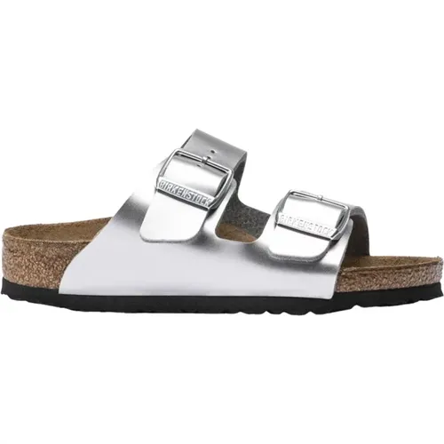 Sliders, female, , Size: 9 US Silver Casual Women's Sandals - Birkenstock - Modalova