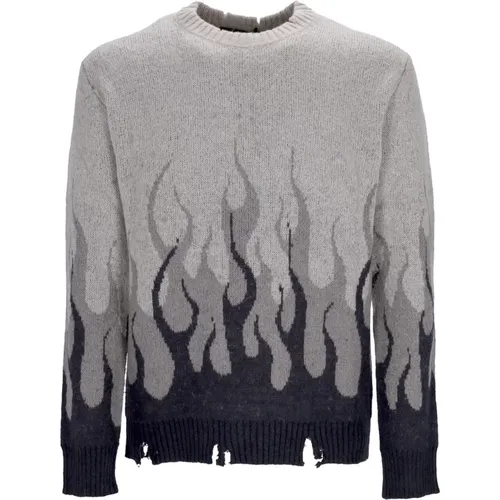 Doppelte Flammen Streetwear Pullover , Herren, Größe: S - Vision OF Super - Modalova