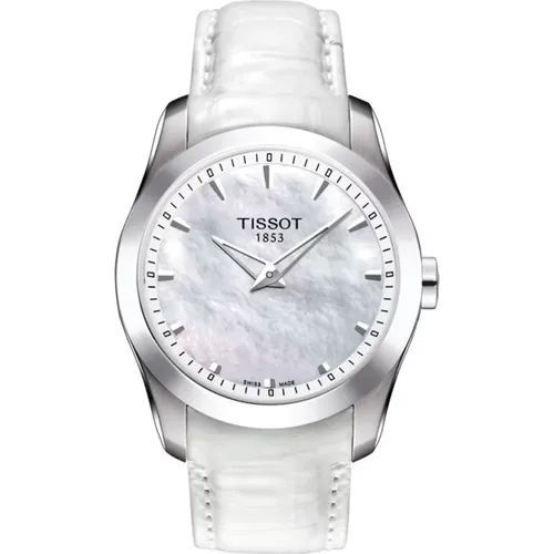 Quartz Watch with Mother of Pearl Dial and Leather Strap , female, Sizes: ONE SIZE - Tissot - Modalova