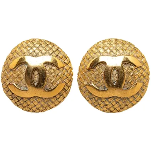 Pre-owned Jewellery, female, , Size: ONE SIZE Pre-owned Gold earrings - Chanel Vintage - Modalova