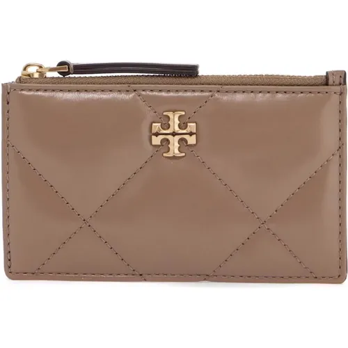 Wallets & Cardholders, female, , Size: ONE SIZE Quilted Diamond Card Holder with Double T - TORY BURCH - Modalova