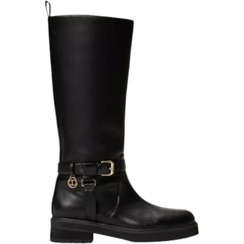 Schwarze Bikerstiefel , Damen, Größe: 38 EU - Twinset - Modalova