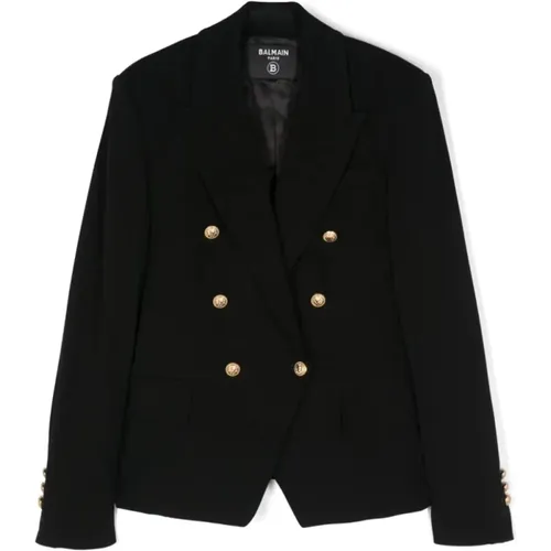 Schwarz Gold Strickjacke Aw24 - Balmain - Modalova