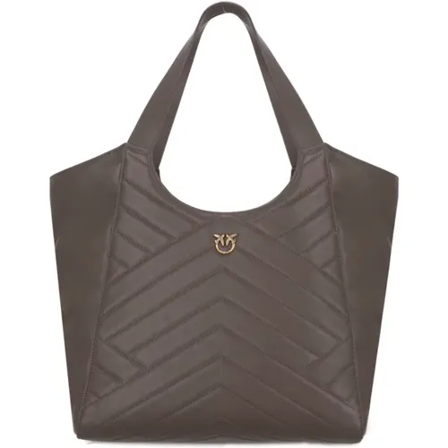 Quilted Leather Shopping Bag for Woman , female, Sizes: ONE SIZE - pinko - Modalova