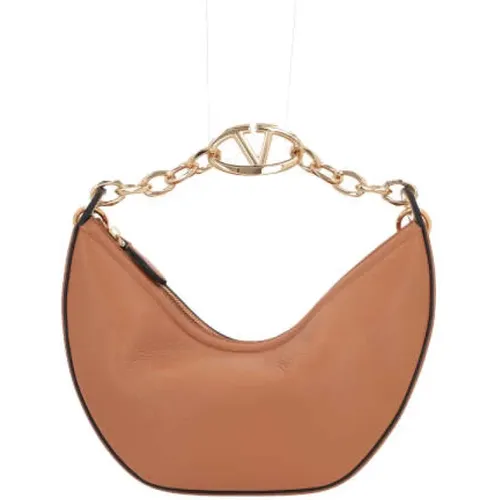 Light Hammered Leather Hobo Bag , female, Sizes: ONE SIZE - Valentino Garavani - Modalova