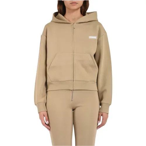 Zip-throughs, female, , Size: XS Technical Fabric Hoodie - PATRIZIA PEPE - Modalova