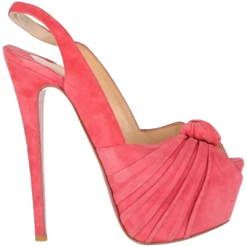 Pre-owned Suede sandals , female, Sizes: 5 1/2 UK - Christian Louboutin Pre-owned - Modalova
