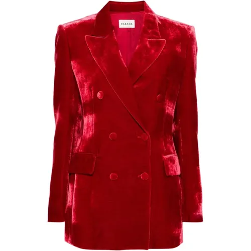 Blazers, female, , Size: M Velvet Double-Breasted Jacket - P.a.r.o.s.h. - Modalova