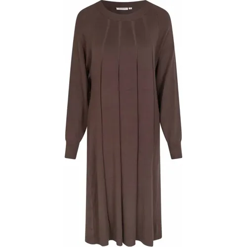 Einfaches Strickkleid Kaffeebohne , Damen, Größe: L - Masai - Modalova