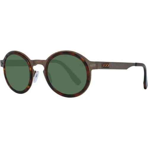 Sunglasses, male, , Size: ONE SIZE Bronze Polarized Round Sunglasses - Ermenegildo Zegna - Modalova