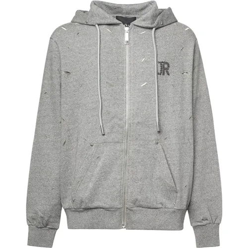 Zip-throughs, male, , Size: XL Hooded Sweatshirt with Logo - John Richmond - Modalova