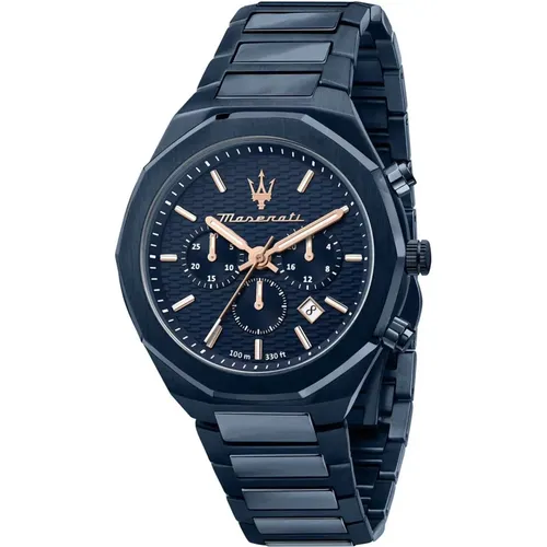 Blau Stahl Quarz Herrenuhr Maserati - Maserati - Modalova