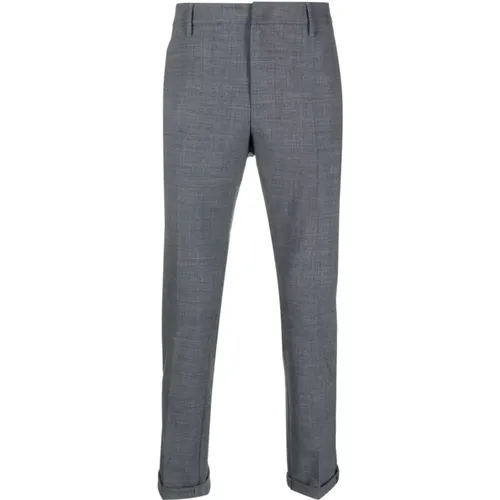 Suit Trousers, male, , Size: W30 Anthracite Grey Cotton Trousers - Dondup - Modalova