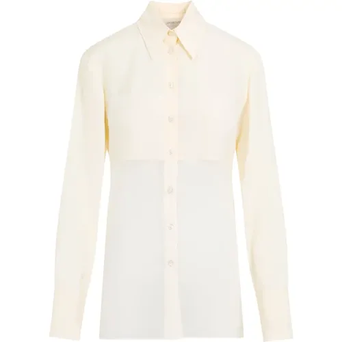 Vanilla White Sheer Panel Shirt , female, Sizes: 2XS - SPORTMAX - Modalova