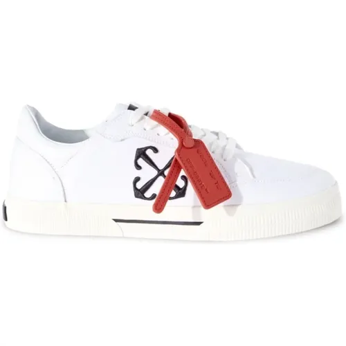 Arrow Embroidered Canvas Low-Top Sneakers , male, Sizes: 10 UK, 6 UK, 7 UK, 8 UK - Off White - Modalova