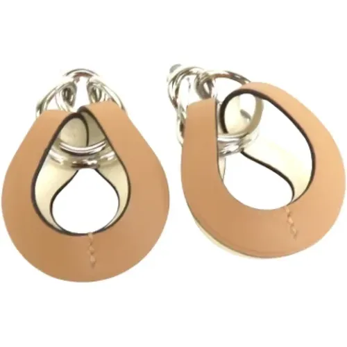 Pre-owned Jewellery, female, , Size: ONE SIZE Pre-owned Leather earrings - Hermès Vintage - Modalova